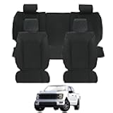ROCCS Leather Seat Covers 5 Seats Full Set Fit for Chevy Colorado 2015-2022 Cushion Cover Breathable,Colorado Crew Cab Z71 LT ZR2 Work Truck Airbag Compatible Waterproof Truck Seat Cover Black