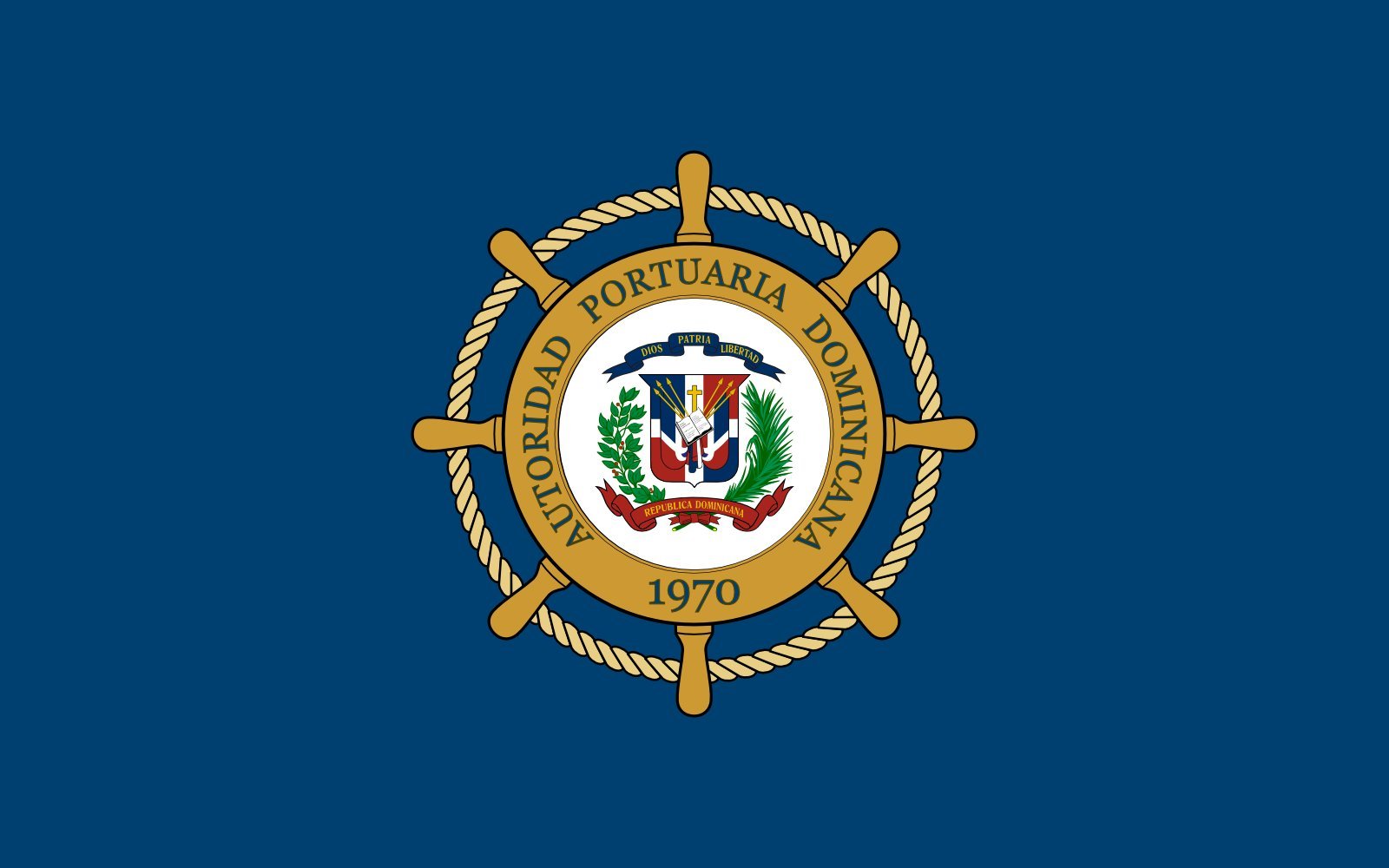 Drapeau Autoridad Portuaria Dominicana grand format de paysage