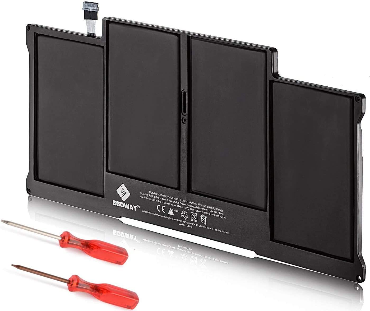 E EGOWAY New Replacement Laptop Battery for MacBook Air 13 inch A1466 A1369 (2017, Early 2015, Early 2014, Mid 2013, Mid 2012, Mid 2011 and Late 2010 Version), fits A1377 A1405 A1496