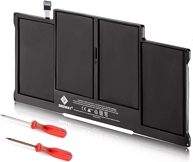 E EGOWAY New Replacement Laptop Battery for MacBook Air 13 inch A1466 A1369 (2017, Early 2015, Early 2014, Mid 2013, Mid 2012, Mid 2011 and Late 2010 Version), fits A1377 A1405 A1496