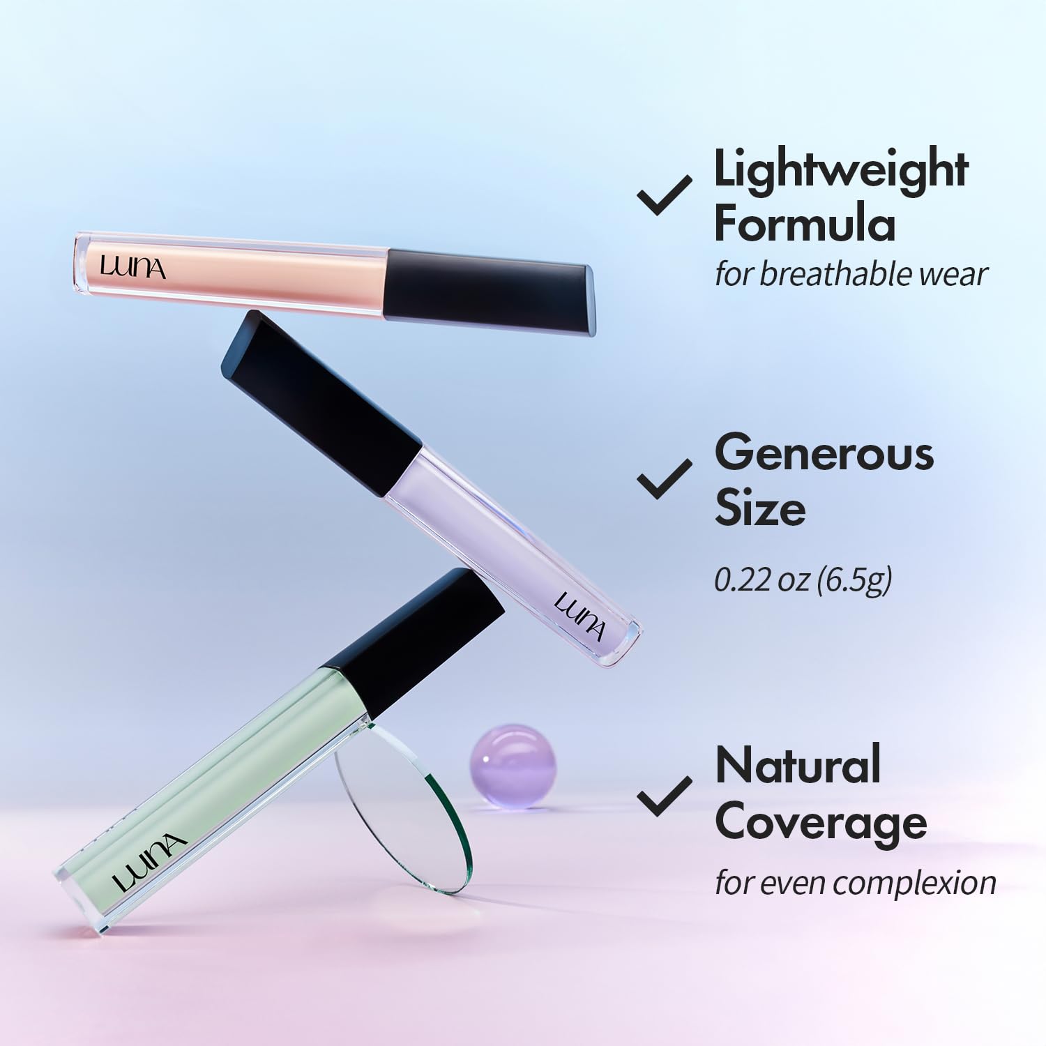 LUNA Long Lasting Corrector 01 Mint Green, Color Corrector, Redness & Flushed Skin, Lightweight, Natural Coverage, Ideal for Fair to Light Skin, 0.22oz - Image 6