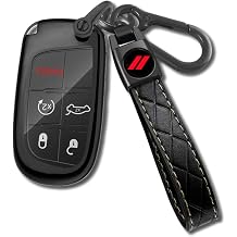 Compatible with Dodge Key Fob Cover with Keychain Soft TPU Protection Key Case for Dodge RAM Durango Challenger Key