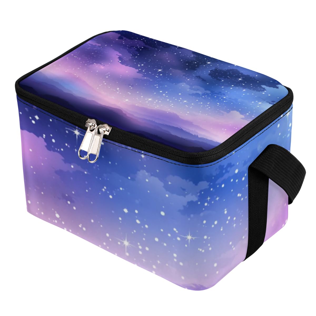 GzLeyigou Lunch Bags for Women Men 9 Cans,Galaxy Sky Hot & Cold Food Delivery Bag Insulated Grocery Bag Insulated Lunch Box Nebula Explosion Cooler Bag for Office Work Picnic Beach