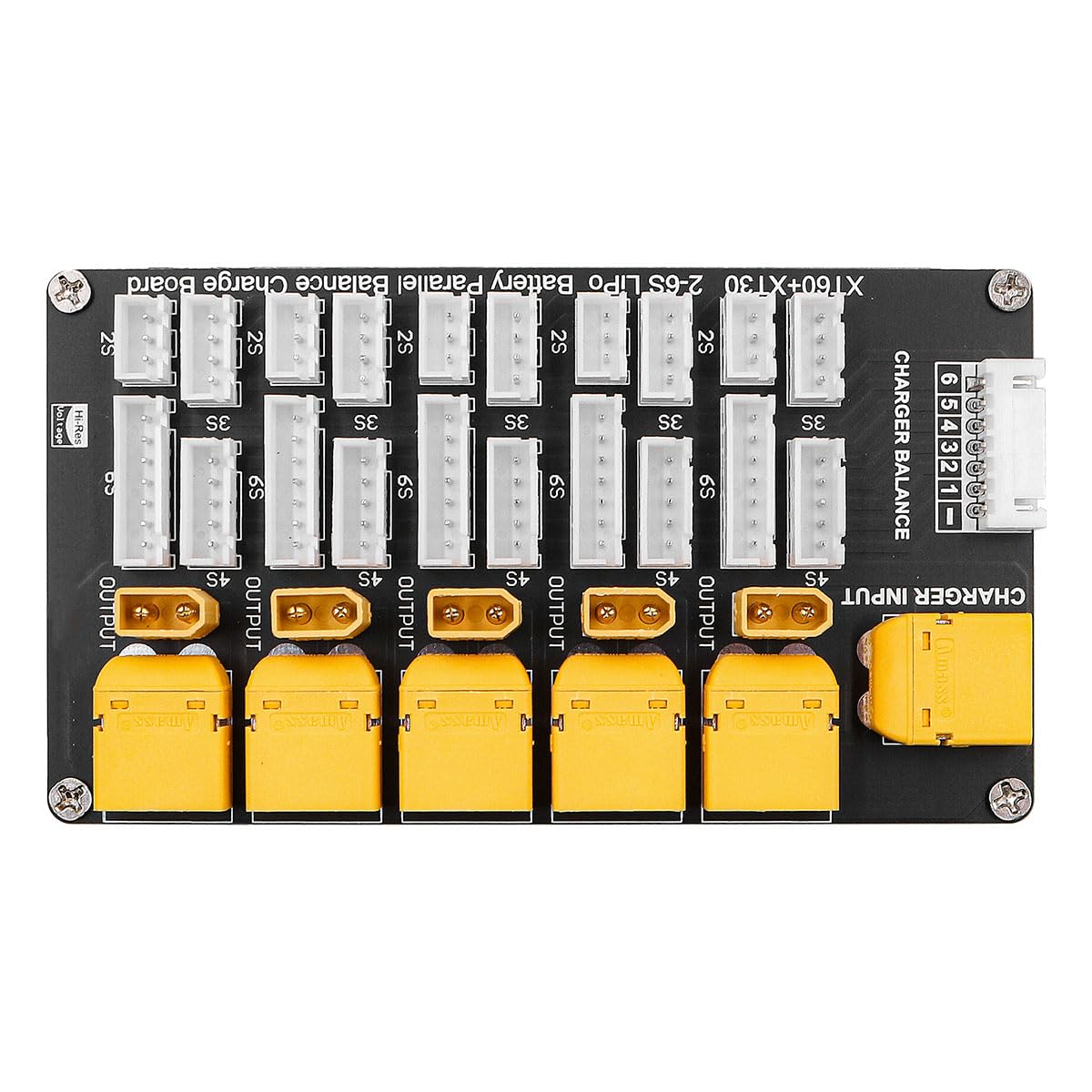 Lipo Battery Parallel Charging Board 2 in 1 Piastra di ricarica parallela XT30 XT60 Plug Supporta 5 confezioni per 2S-6S Lipo Battery