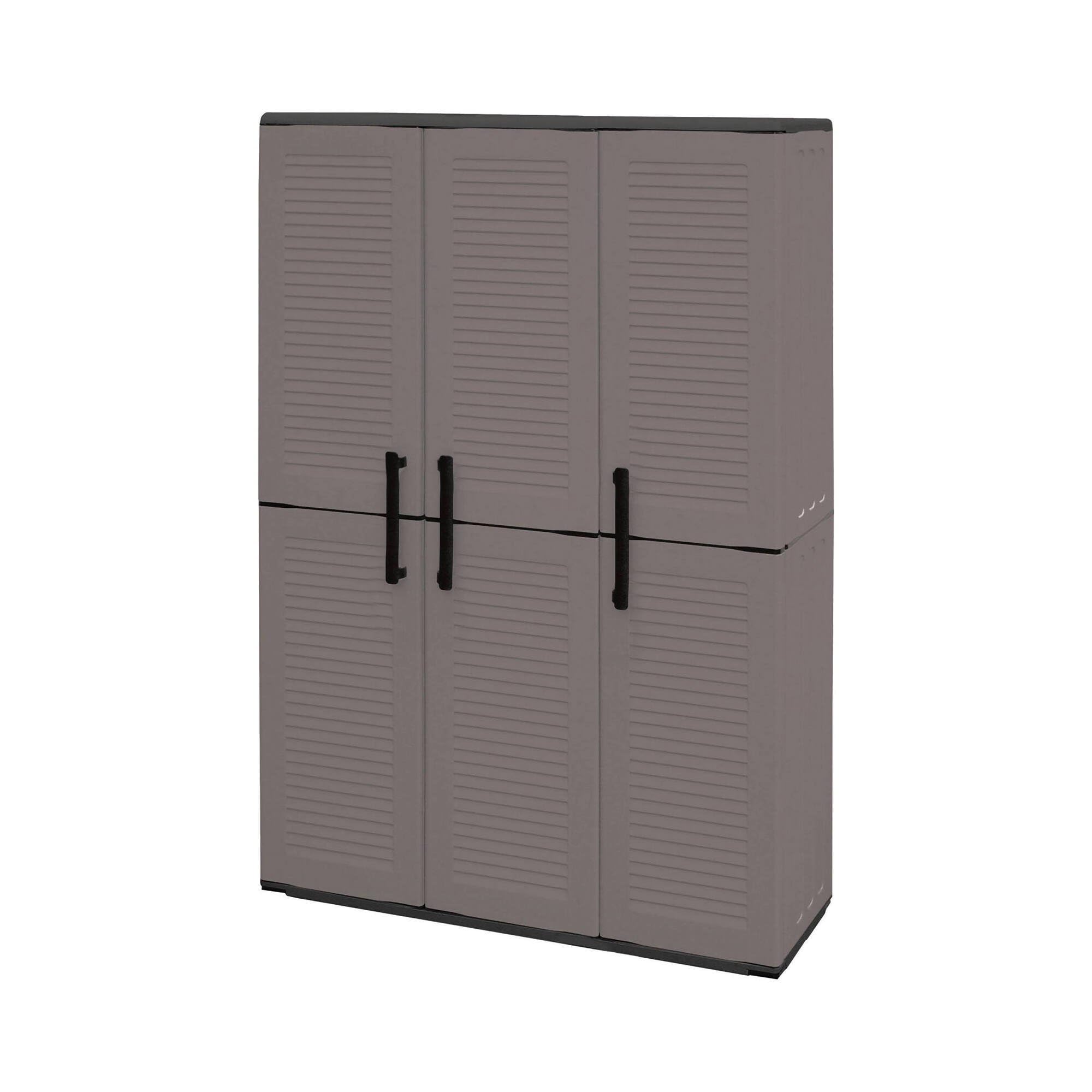 Dmora Bilzen Armoire d'extérieur 37 x 102 x 163h cm Gris 3 étagères 3 Portes, Meuble de Jardin 4 Compartiments, fabriquée en Italie