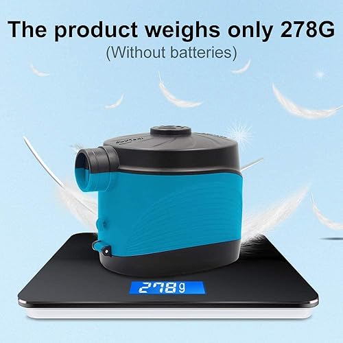 Miniatura 5 de OBEST Bomba de aire eléctrica portátil de llenado rápido con 3 boquillas para acampar al aire libre, cojines inflables, anillo de natación, cama,