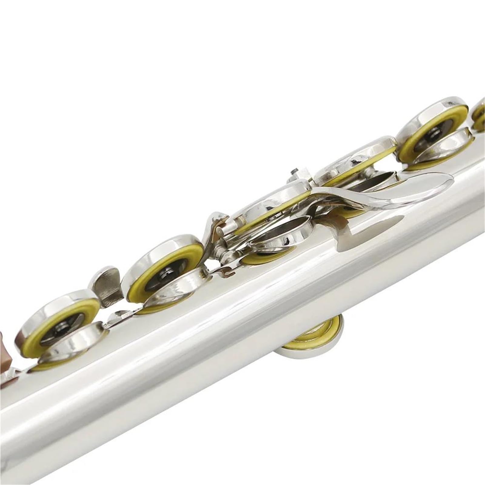 Flûte Flûte À Ton C À 16 Trous Avec Clé E Instrument Professionnel À Vent En Bois Clé Fermée Flûte À Tube En Cupronickel Avec Kit Pour Débutant(Silver)
