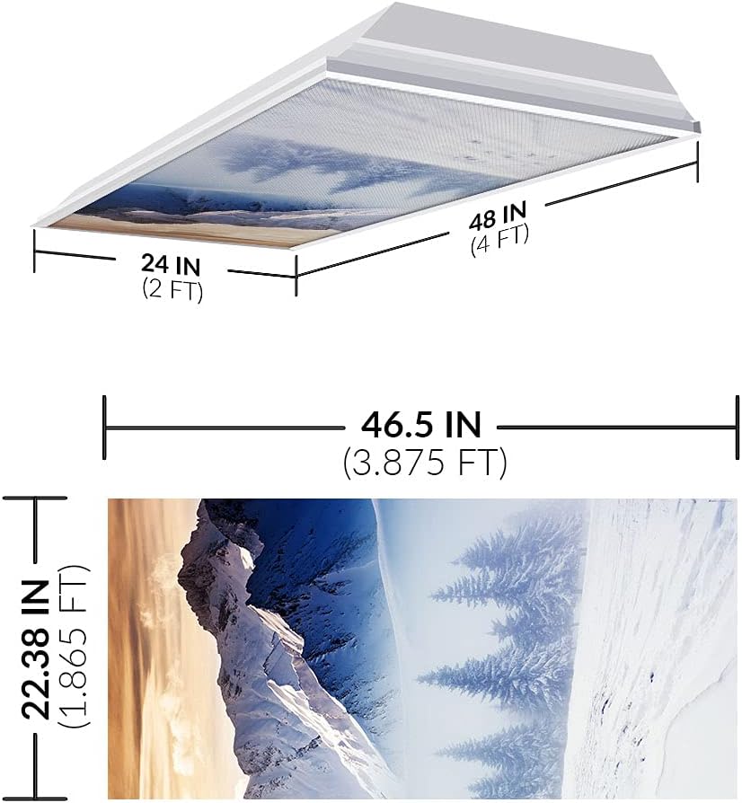 OCTO LIGHTS Fluorescent Light Covers for Classroom Office - Eliminate Harsh Glare Causing Eyestrain and Headaches. Office & Classroom Decorations - Landscape 004