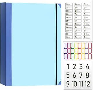 The Life Book Dokumenten-Organizer, Ordner für wichtige Dokumente, Notfallplaner, Familien-Notfallplaner, Papierordner, Folio-Organizer mit Etiketten (blau)