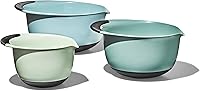 OXO Good Grips 3-Piece Mixing Bowl Set (1.5, 3, 5 Qt) - Non-Slip Handles, Nesting Storage, Easy Pour Spouts