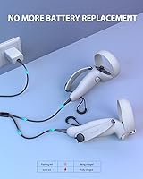 Vista 2 de Aubika Rechargeable Controller Grips Cover for MetaOculus Quest 2 Accessories, with Charge Cable and Battery, Adjustable for Different Size Hand