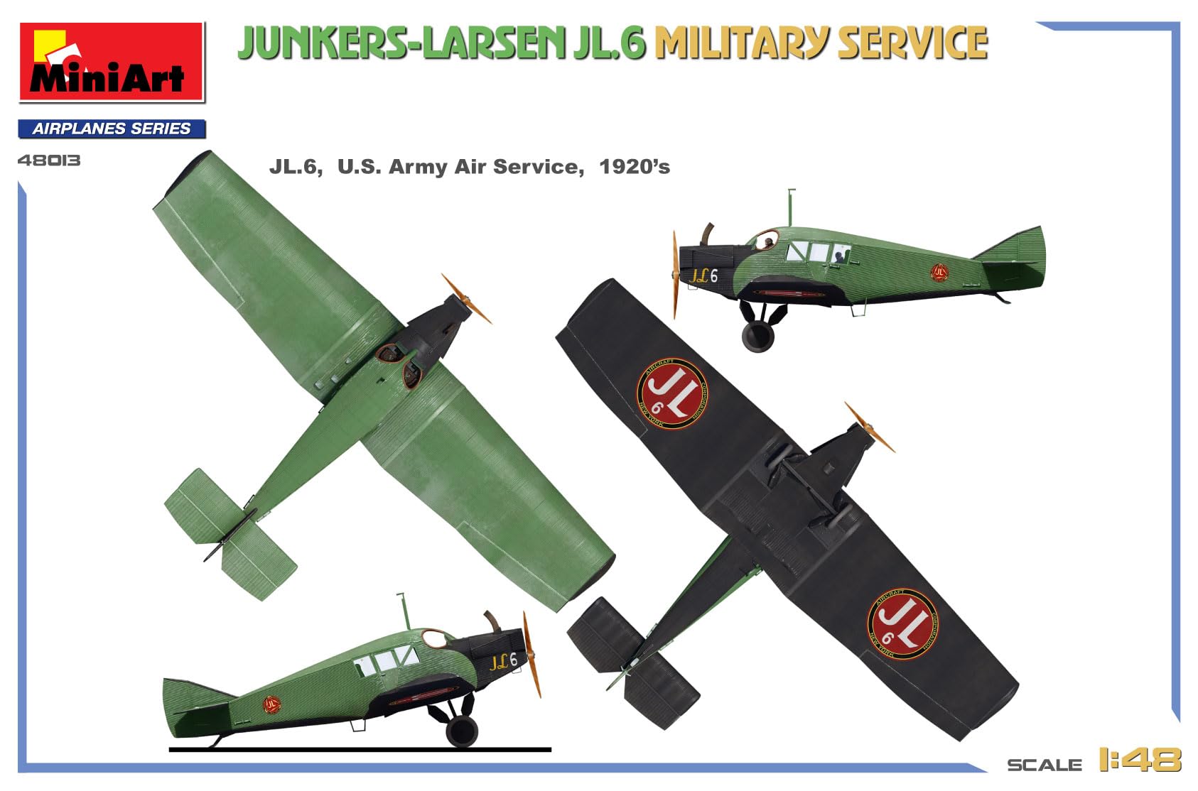 Mini Art 48013 1:48 Junkers-Larsen JL.6. Service Militaire - Reproduction fidèle, modélisme, kit Plastique, Bricolage, Loisirs, Collage, kit modèle, à Assembler