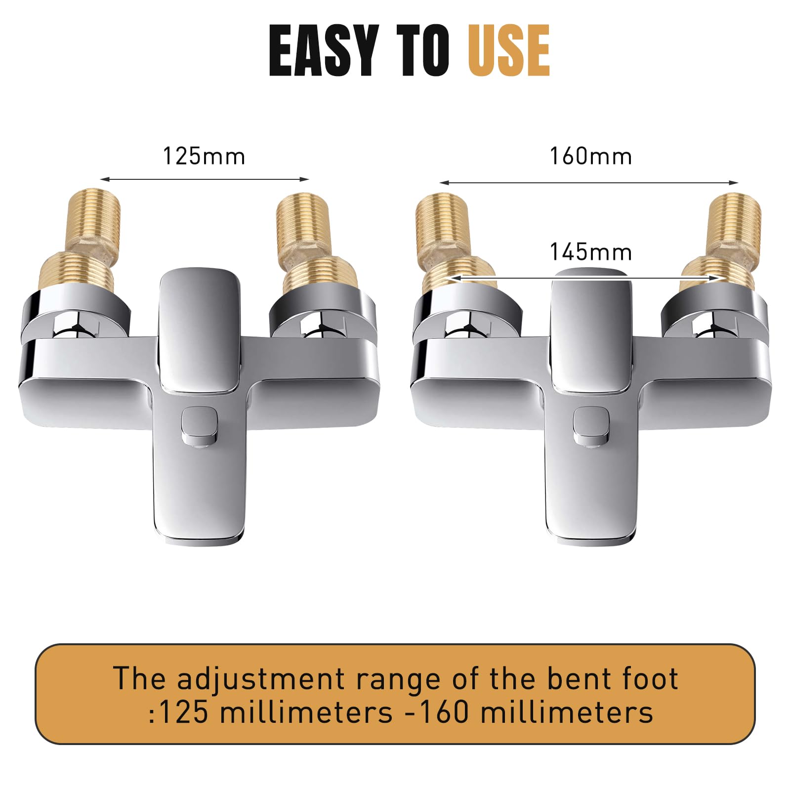 Juego de 2 Conectores en S para Grifos de Pared, Compatibles con Tamaños de 3/4" x 1/2", Desplazamiento de 12,5 mm, Fabricados en Latón Duradero, Ideales para Instalaciones en Cocinas y Baños