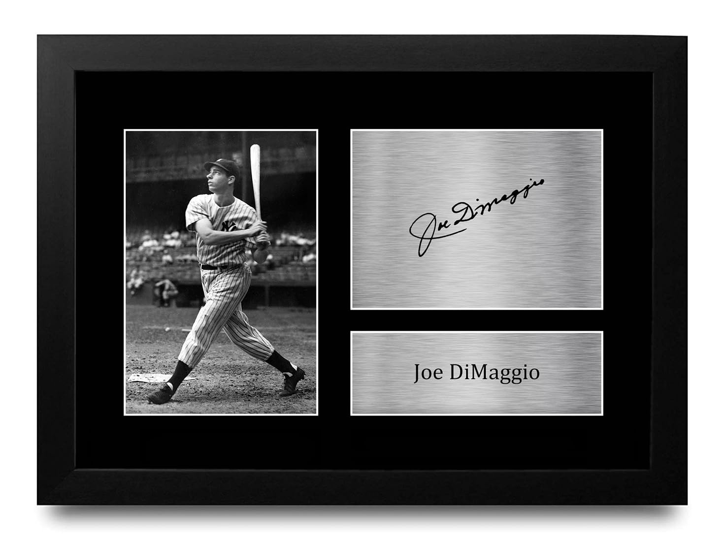 HWC Trading FR A4 Joe DiMaggio New York Yankees Gifts Printed Signed Autograph Picture for Baseball Memorabilia Fans - A4 Framed