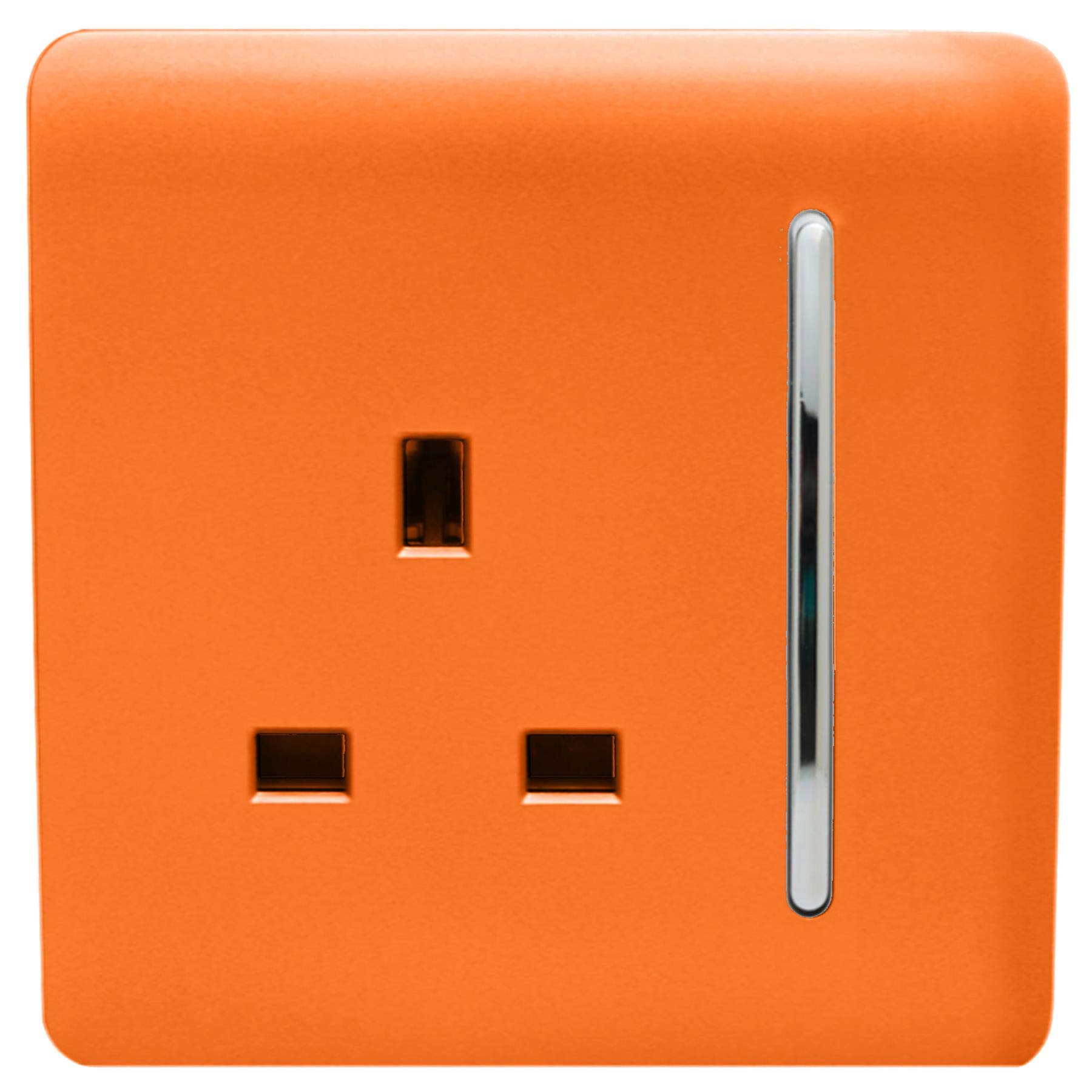Trendi Switch 1 Gang 13A Plug Socket - Orange - Size 1