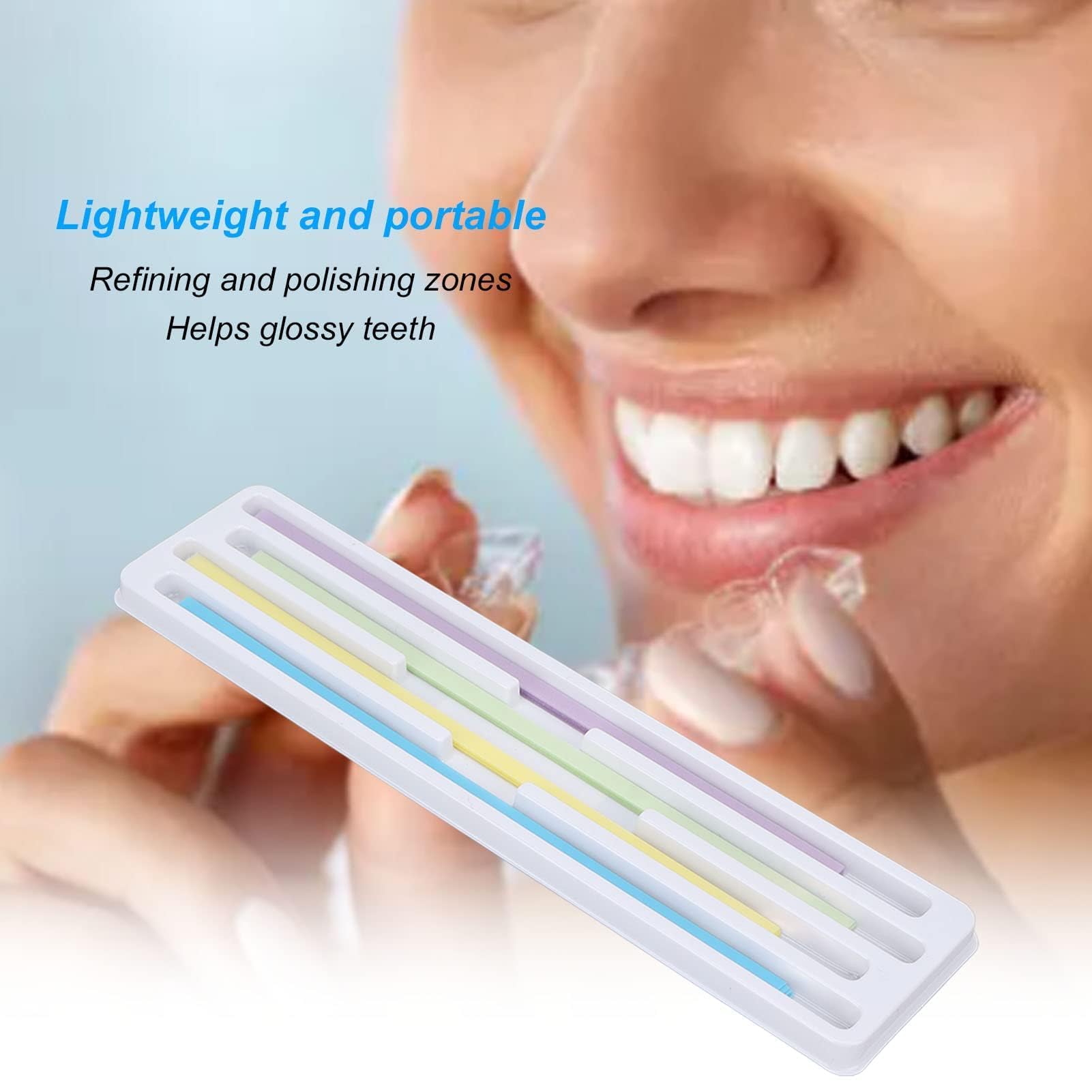 60 Strisce Abrasive Dentali, 4 X 150 Mm, 4 Tipi Strisce per Lucidatura Dentale Grossolane E Fini Carta Abrasiva, Faccette Dentali per La Cura Orale per Lo Sbiancamento Dei Denti, Pulizia Profonda Kit