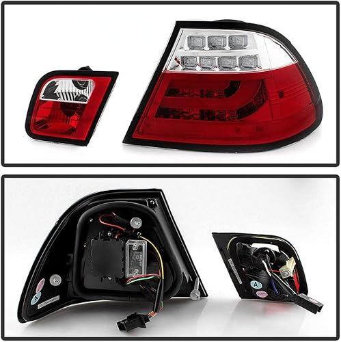 Miniatura 2 de ACANII - Para 2000-2003 BMW E46 Serie 3 Coupé LED Luces traseras Luces traseras Lámparas de freno izquierda+derecha