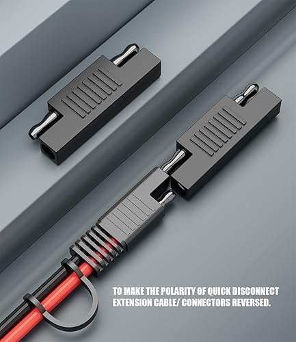 Miniatura 3 de Conector SAE SAE a SAE Polaridad inversa Cable de desconexión rápida Adaptador de enchufe para panel solar Cargador de energía de batería-3 piezas