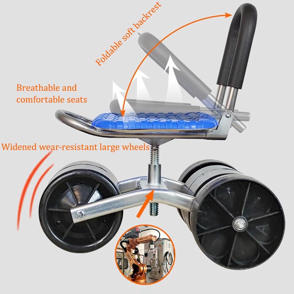 Rolling Garden Siedzisko robocze z obrotowym stołkiem o 360 stopni, regulowana wysokość, gruba podkładka do prac ogrodowych, prac na podwórku, na patio