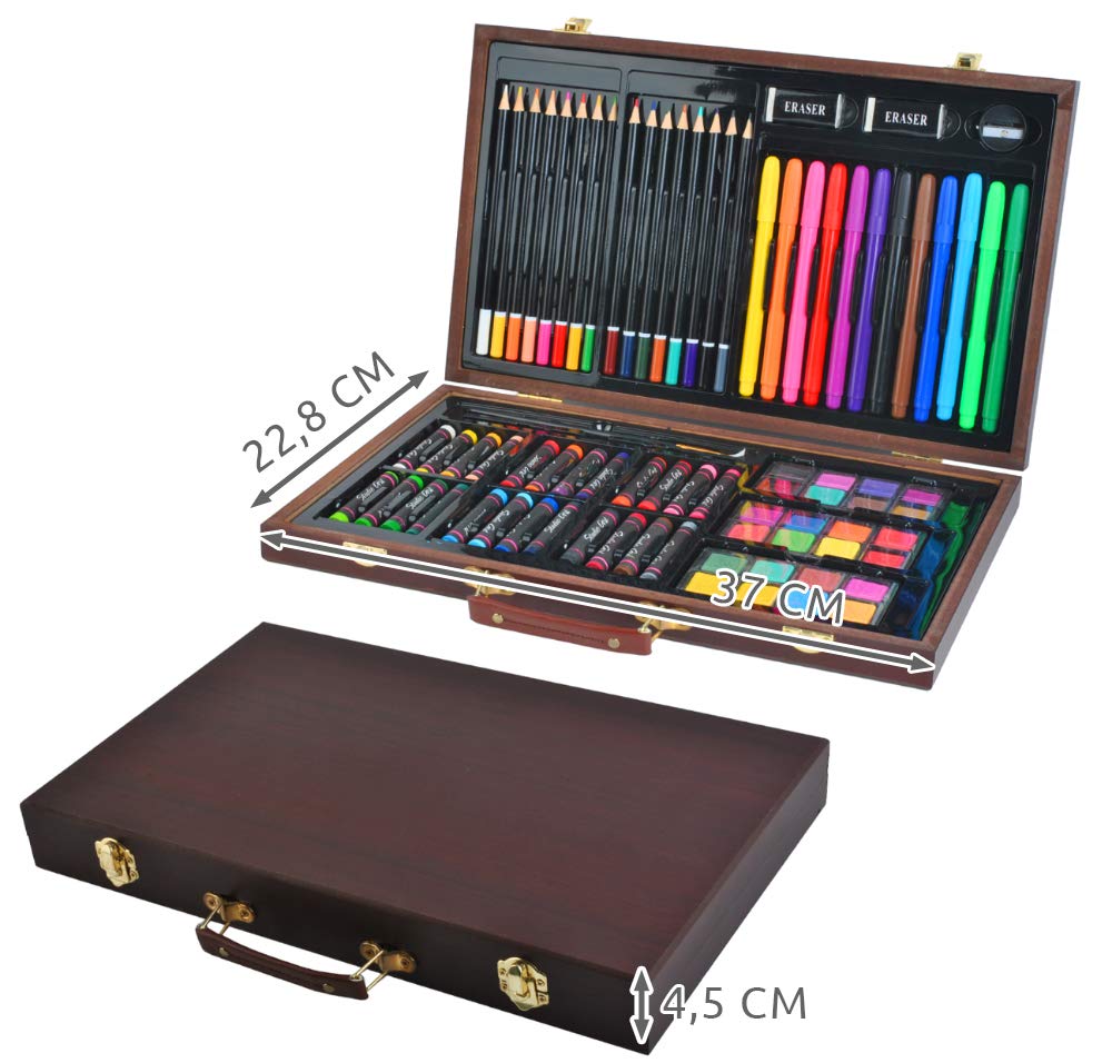 ISO TRADE 6072 Coffret de peinture 81 pièces dans une mallette d'artiste, peintre, art créatif