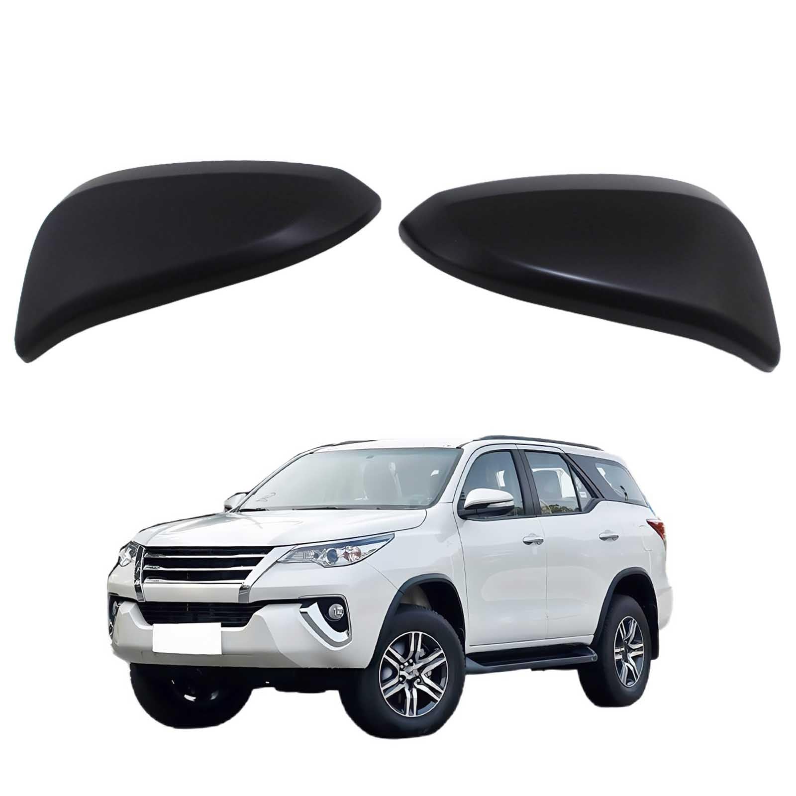 PAPEP Door Mirror Cover Caps for Toyota Fortuner 2016 Matte Black, Left Right Side Wing Rearview Mirror Cover Lid 2 Pieces Exterior Styling Accessory
