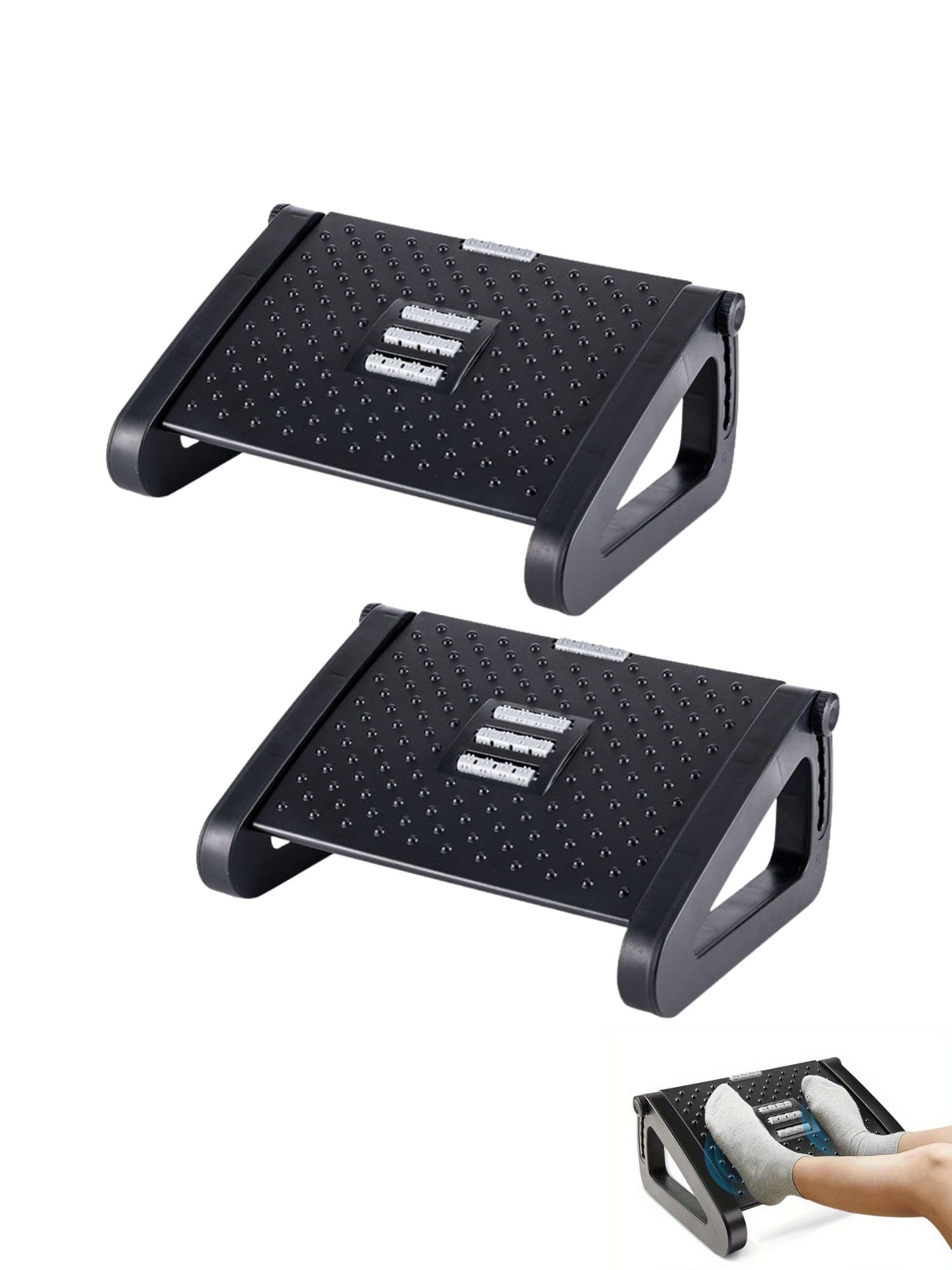 MAGIC SELECT 2Ud Reposapiés Oficina Ergonómico.Soporte Ajustable para Pies