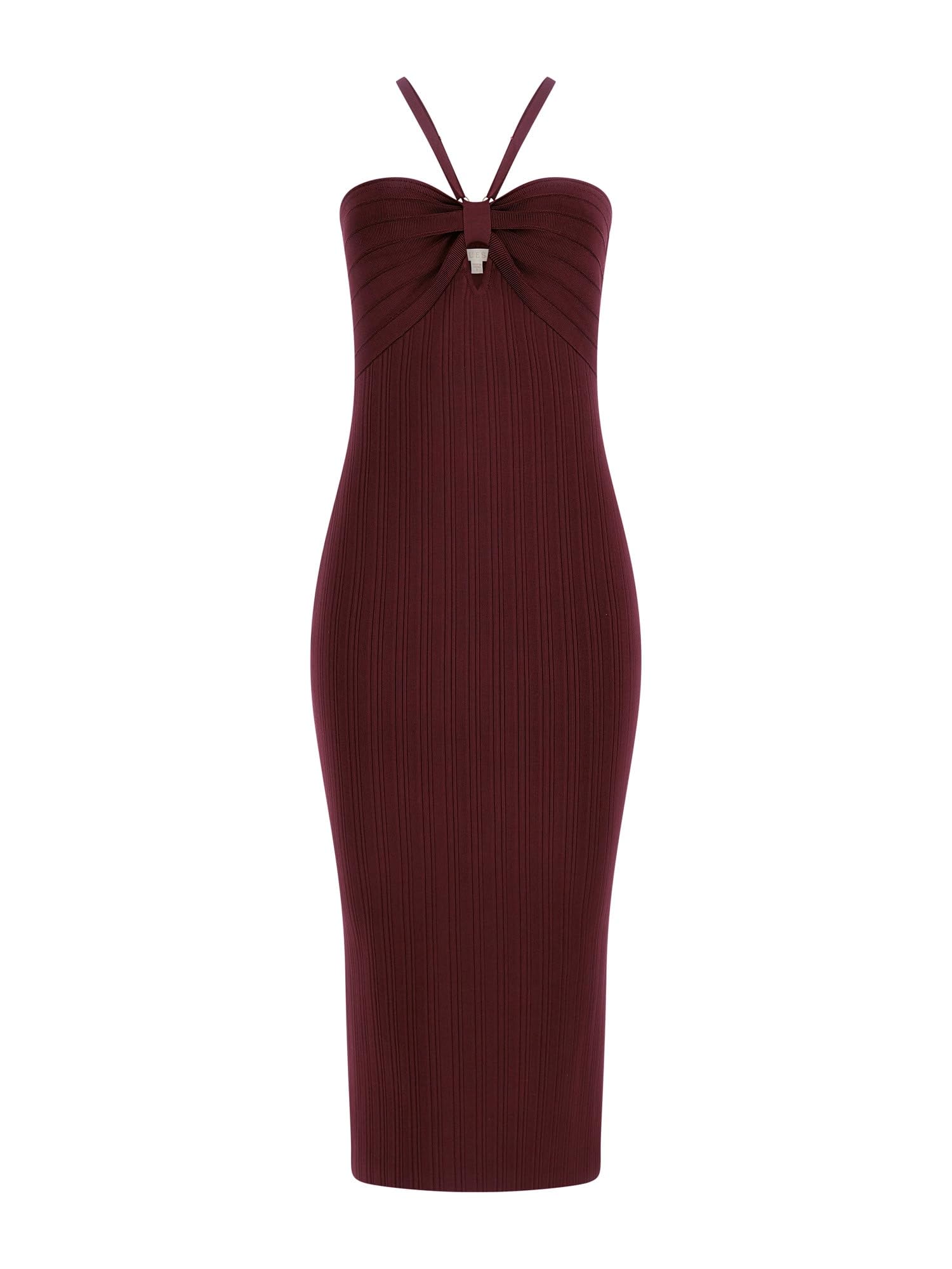 Robe Midi Guess Sofie en Maille Côtelée Mirage Haute Qualité