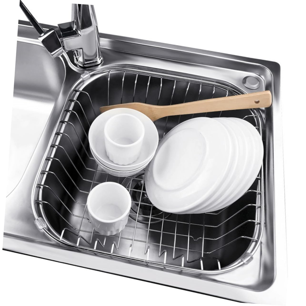 Abtropfkorb Aus Edelstahl Geschirrkorb Utensilienhalter Für Küche Aufbewahrungsorganizer Für Spüle Platzsparend Und Praktisch