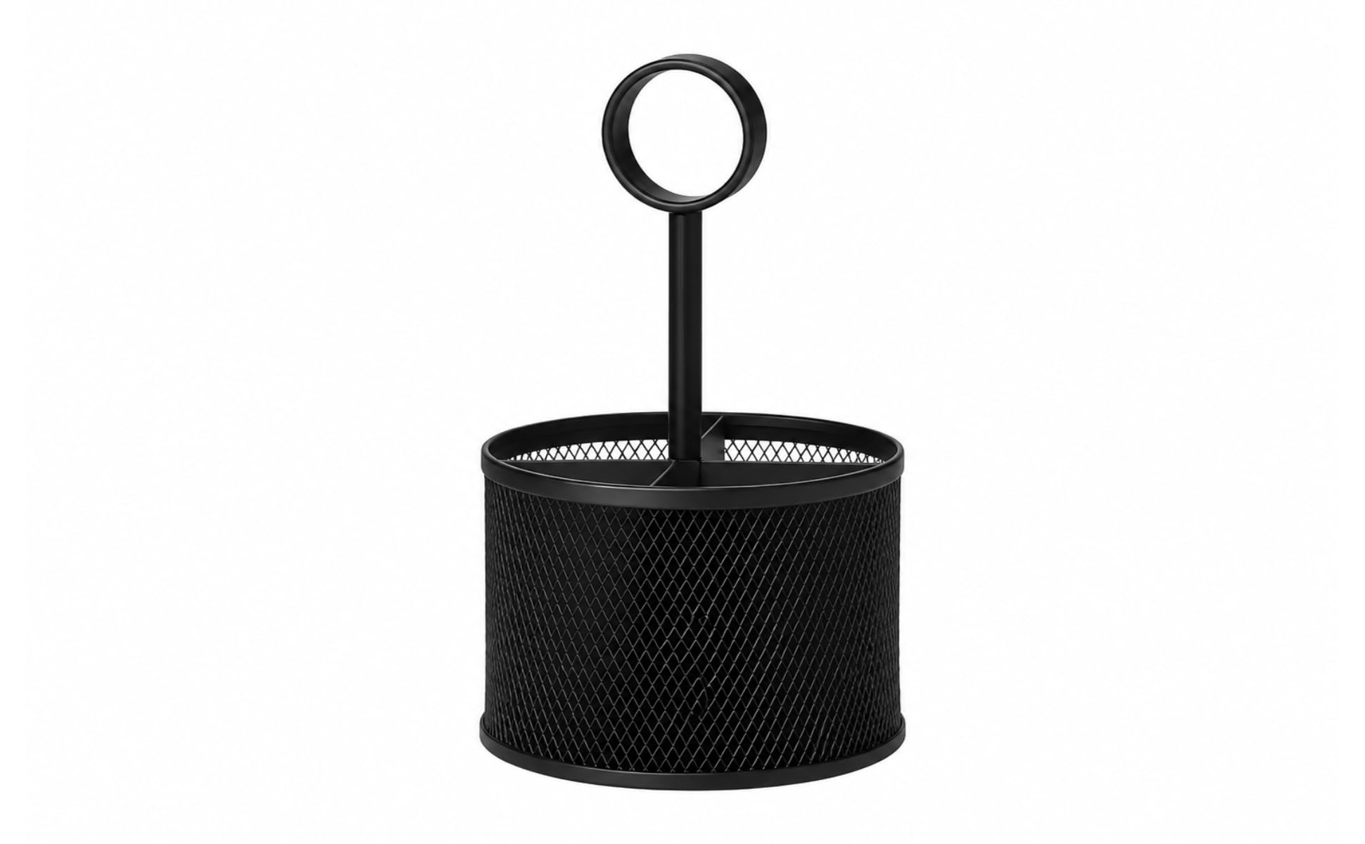 Orbit Mesh Desk Organizer, 4-Compartment Metal Stationery Holder for Pens, Markers, Scissors & Office Supplies, Compact Desktop Storage for Home, Office & Study Table-image-23