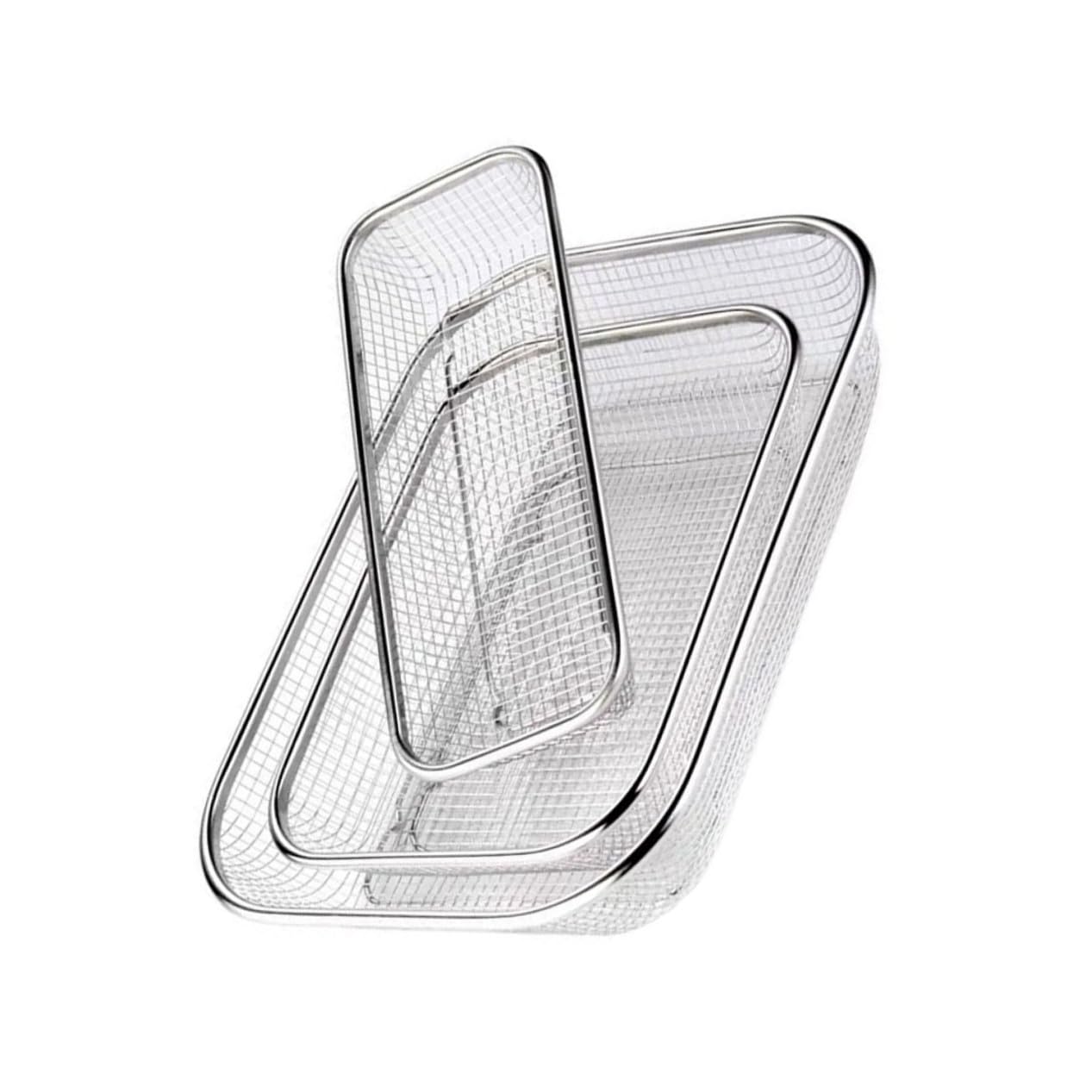 VICASKY 3 pezzi Scolaposate in Acciaio Resistente e Antiruggine Cestini Porta Posate e Stoviglie per Cucina Design Elegante e Facile da Pulire Adatti Lavelli e Armadietti