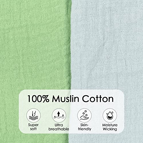 Extra Soft Muslin Fitted Crib Sheets | 28" X 52", 100% Cotton Muslin Crib Sheets Fit For Standard Crib Mattresses Or Toddler Bed Mattress, Neutral Boho Color For Baby Boy Or Girl, 2 Pack (Sage) #TOP2