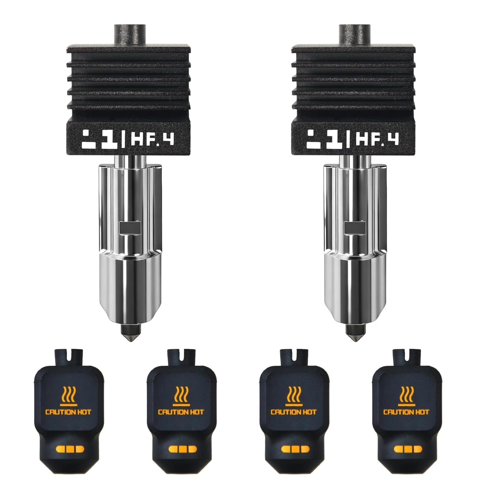 Fabater 2er-Pack 0,4 Mm P2S High Flow Hotend-Kit für P2S/H2D/H2S 3D-Drucker, High Flow-Düse aus Gehärtetem Stahl, Ersatz-3D-Drucker-Extruder-Hot-End-Zubehör, 4 Silikonhüllen