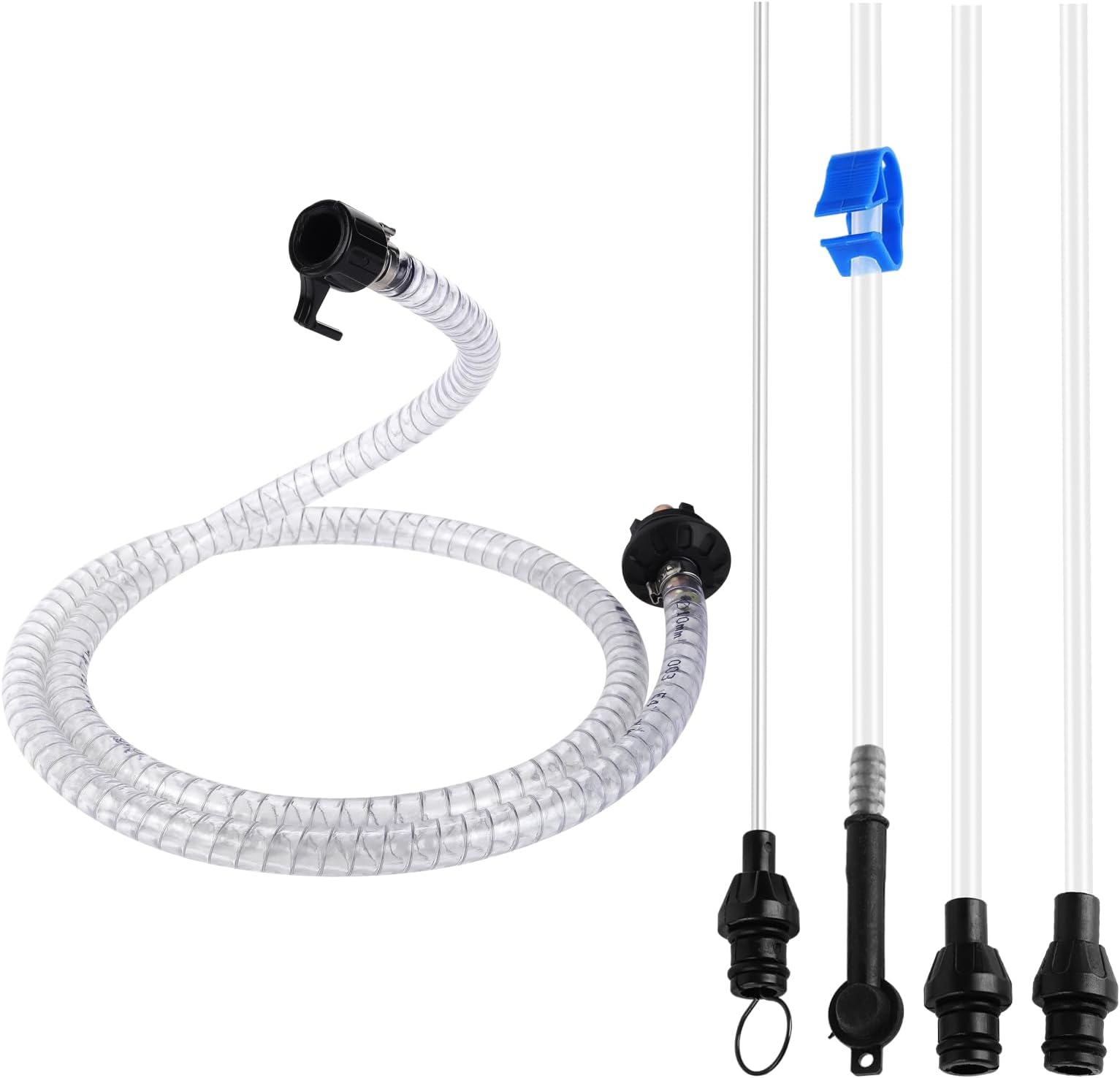 Pneumatic/Manual Pump Vacuum Fluid Extractor Hose Kit, 5-Piece, 59" Steel-Wire PVC Hose, Suction Tubes, Vent Tube & Wire Dipstick, Compatible with OEMTOOLS 24389/24397/24936/24937 Oil Extractor Pumps