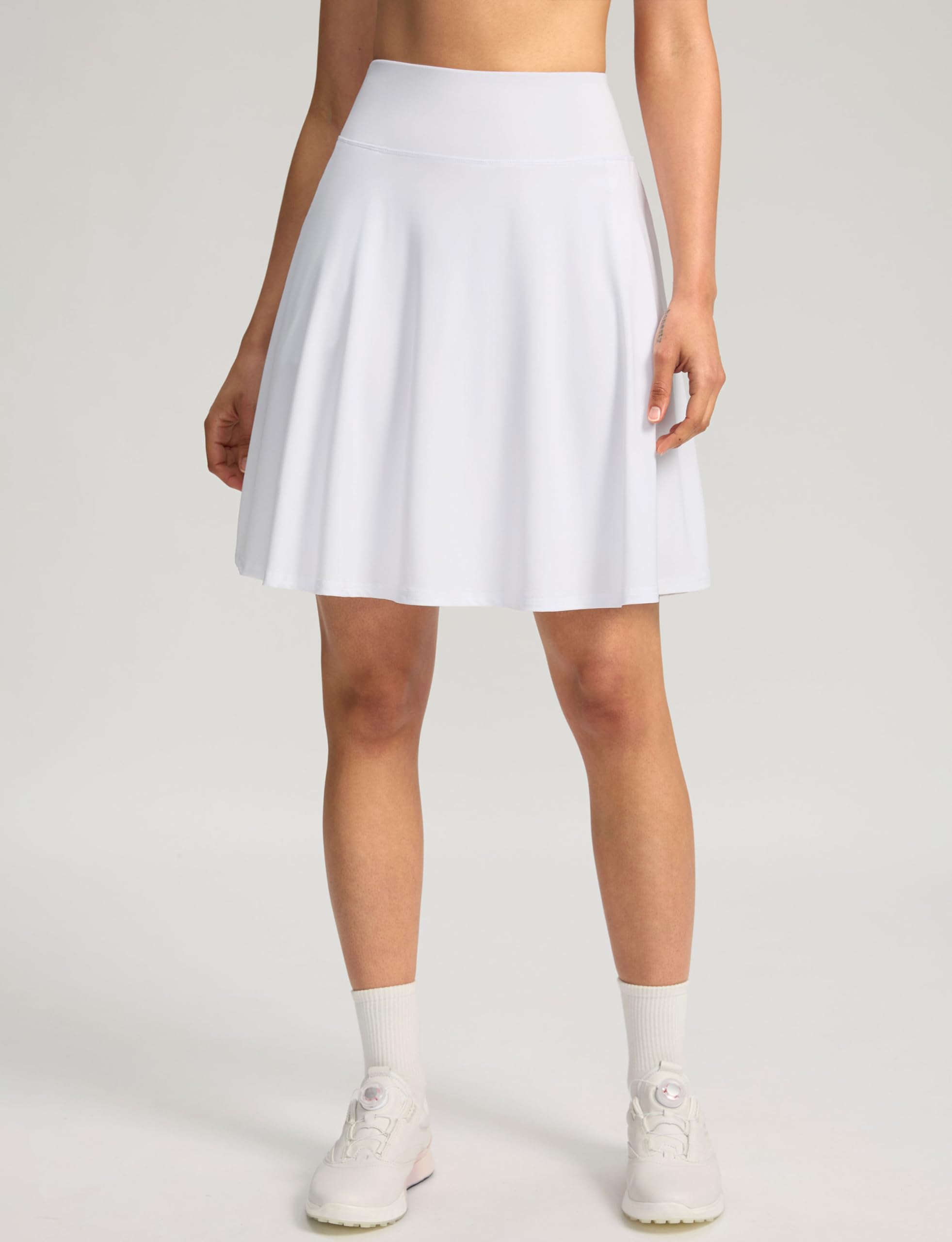 SANTINY Falda pantalón largo de 20 pulgadas hasta la rodilla para mujer, 4 bolsillos, cintura alta, para tenis, golf, falda atlética con pantalones cortos