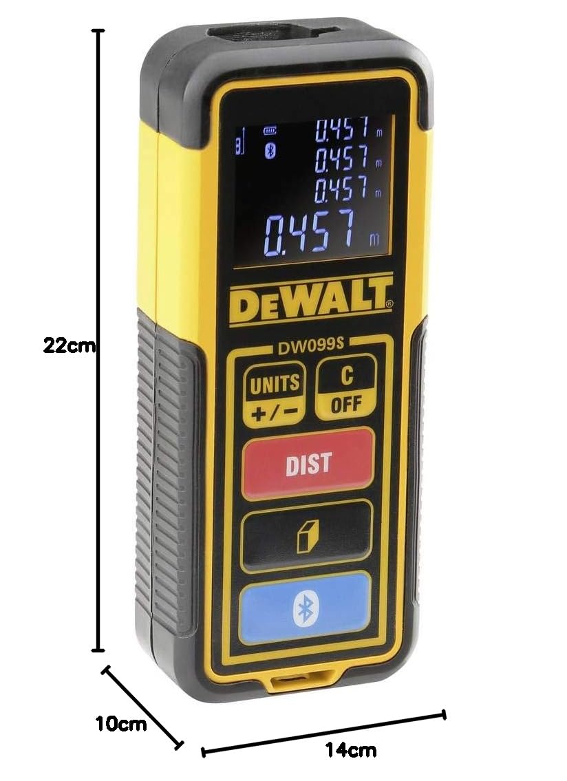 DeWalt DW099S-XJ - Medidor láser de distancias 30m con Bluetooth, Arándano