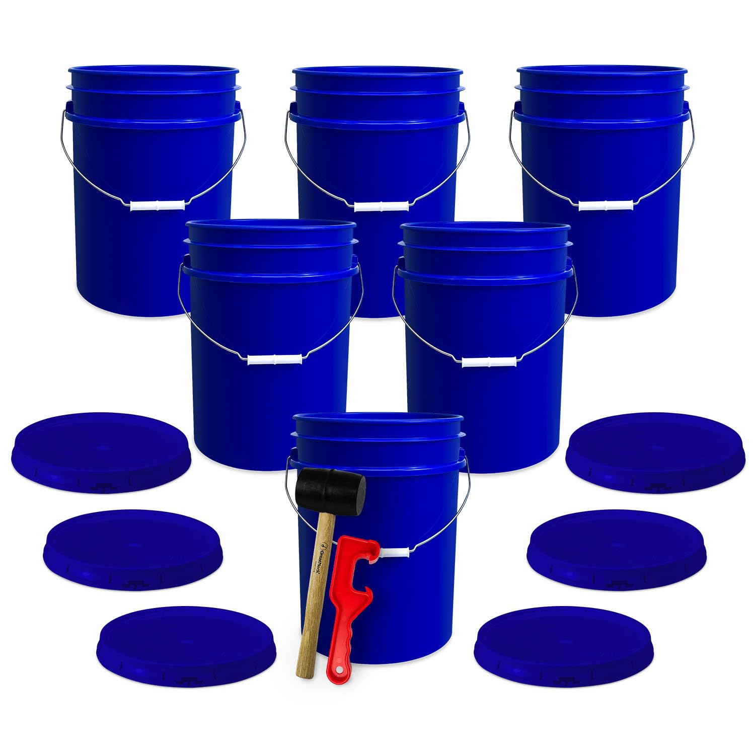 ePackageSupply 5 Gallon Plastic Bucket with Airtight Lid | Made in USA | Food Grade Bucket | BPA-Free | Heavy Duty 90 Mil All Purpose Pail | One 12"