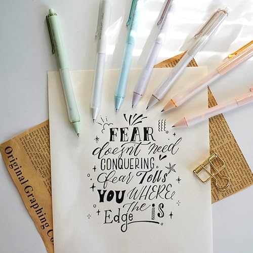 Miniatura 7 de WRITECH Bolígrafos retráctiles de tinta de gel tinta negra de 0.028in, juego de bolígrafos de punta media, punta extra suave, sin manchas,