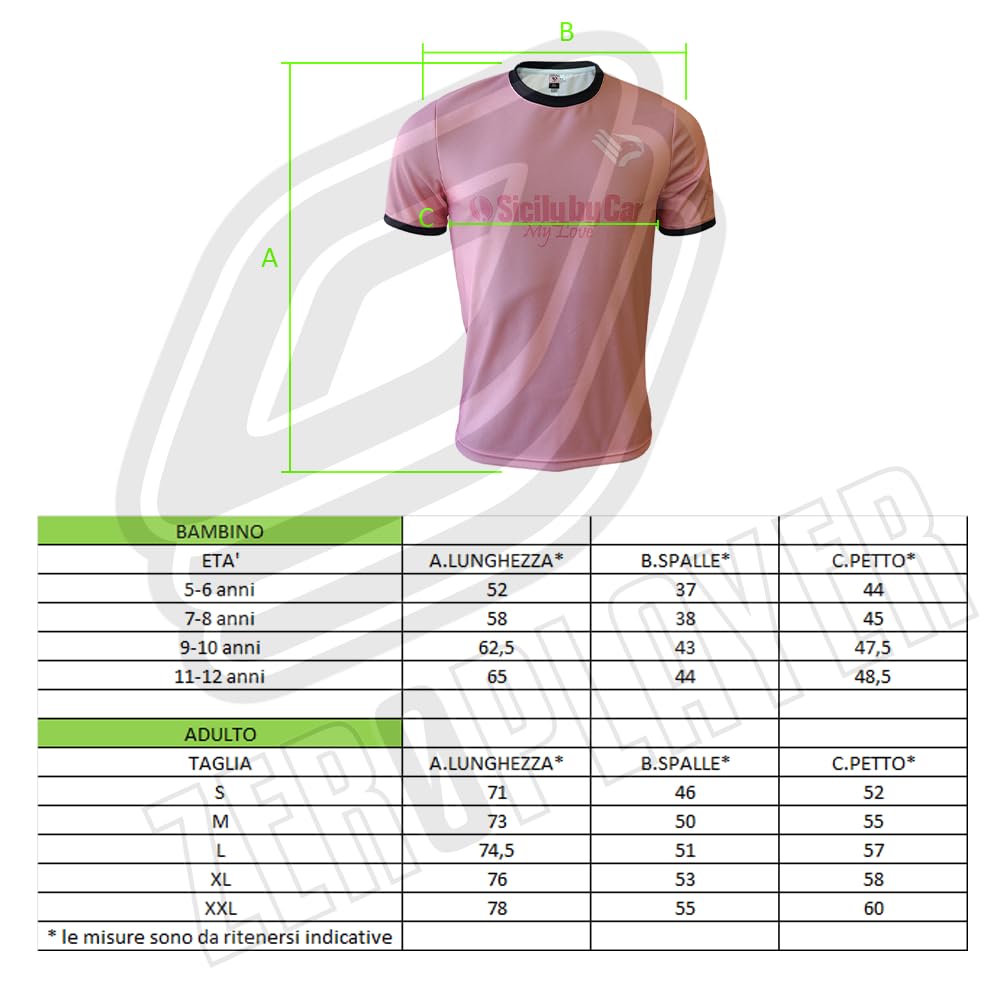 Maglia Ufficiale Personalizzabile, Rosa e Nera, 100% Poliestere, Taglie dalla 6Y alla XXL, Made in Italy