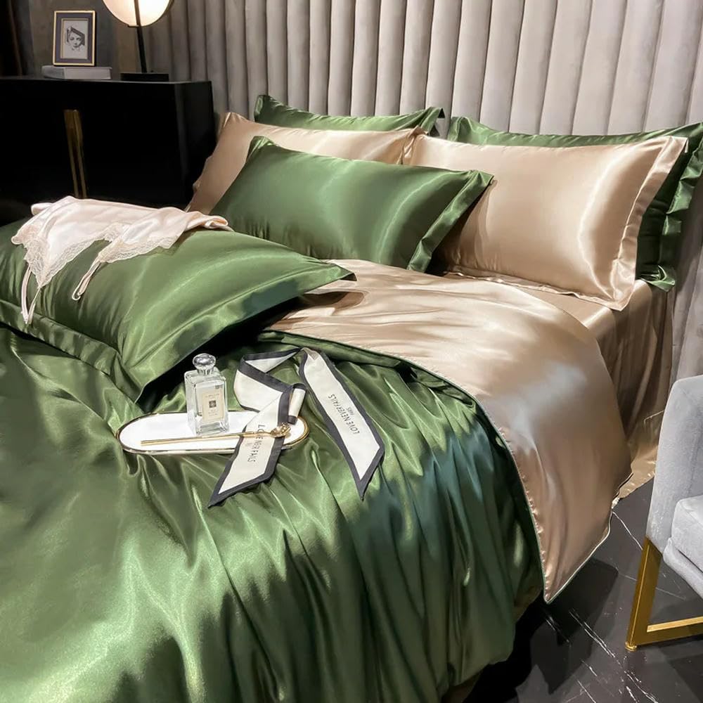 Parure de lit en soie cadeau de mariage housse couette et taies