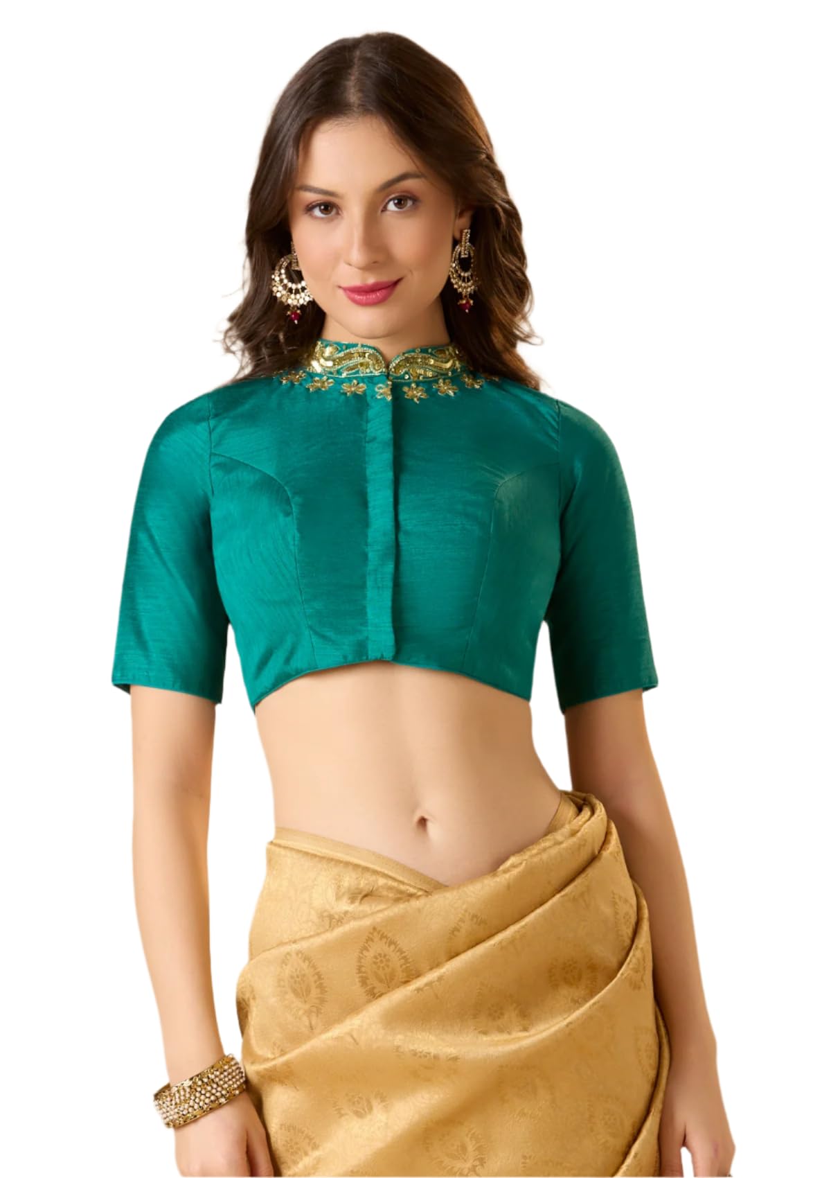 Raw Silk Bridal Readymade Blouse-image-17