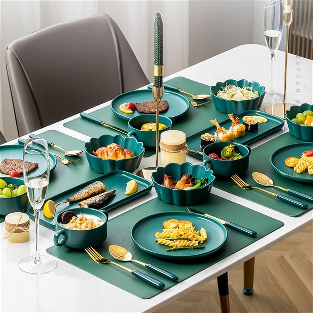 Round Tableware Western Food Platter Steak Plate Placemat Napkin Combination Set