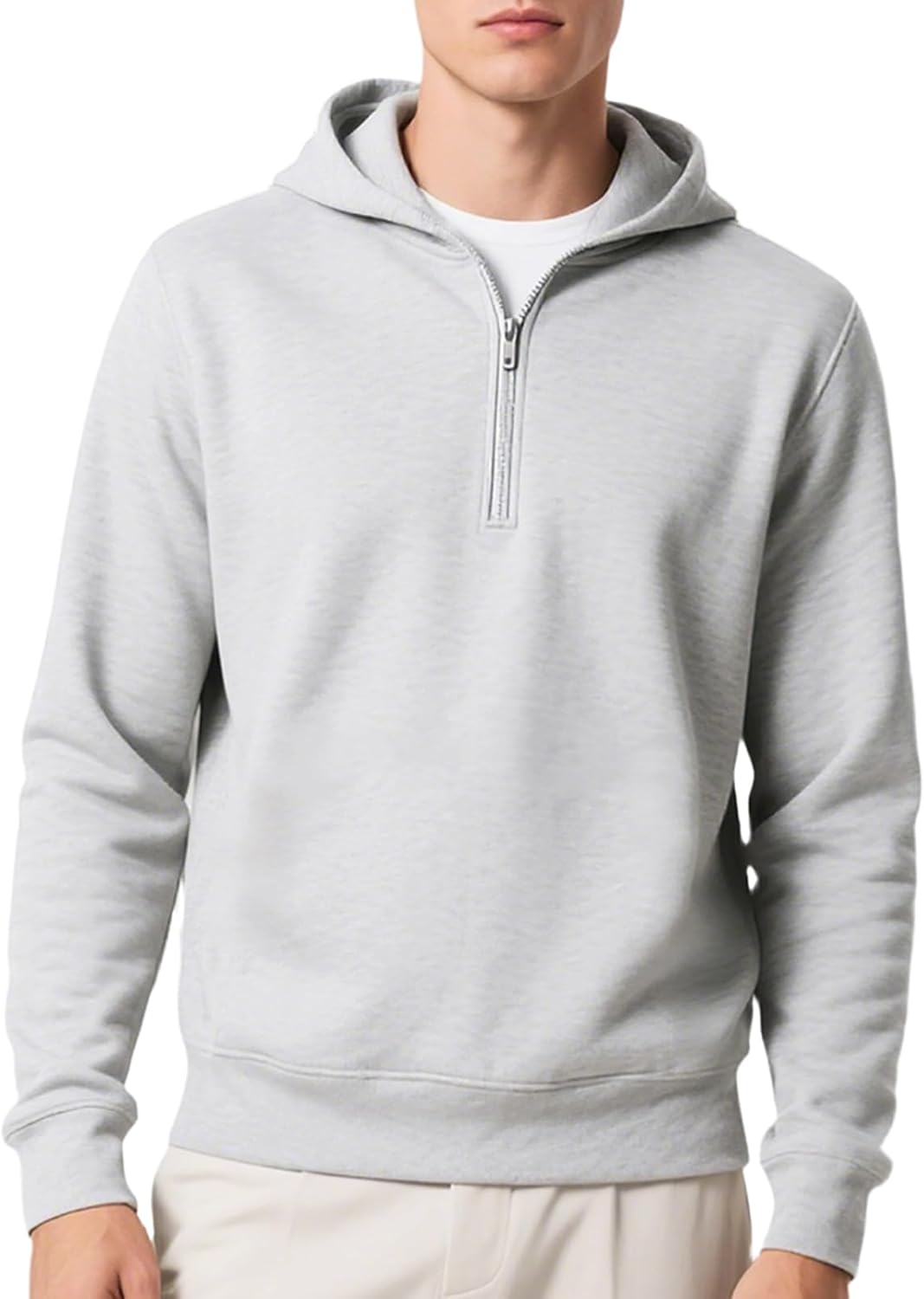 Men's Hoodie Quarter Zip Pullover Sweatshirts Fleece Hoodies Casual Long Sleeve Athletic Hooded Sweat Shirt for Men