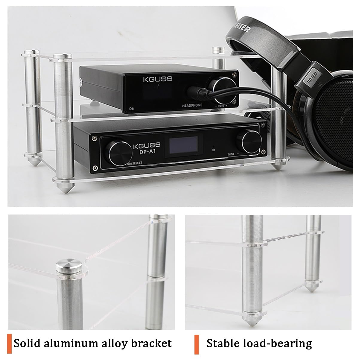 Mobile Stereo Hi Fi Rack In Acrilico, 2 Ripiani, Moderno, Scaffale Av, Per Giradischi, Soggiorno, Sala Giochi