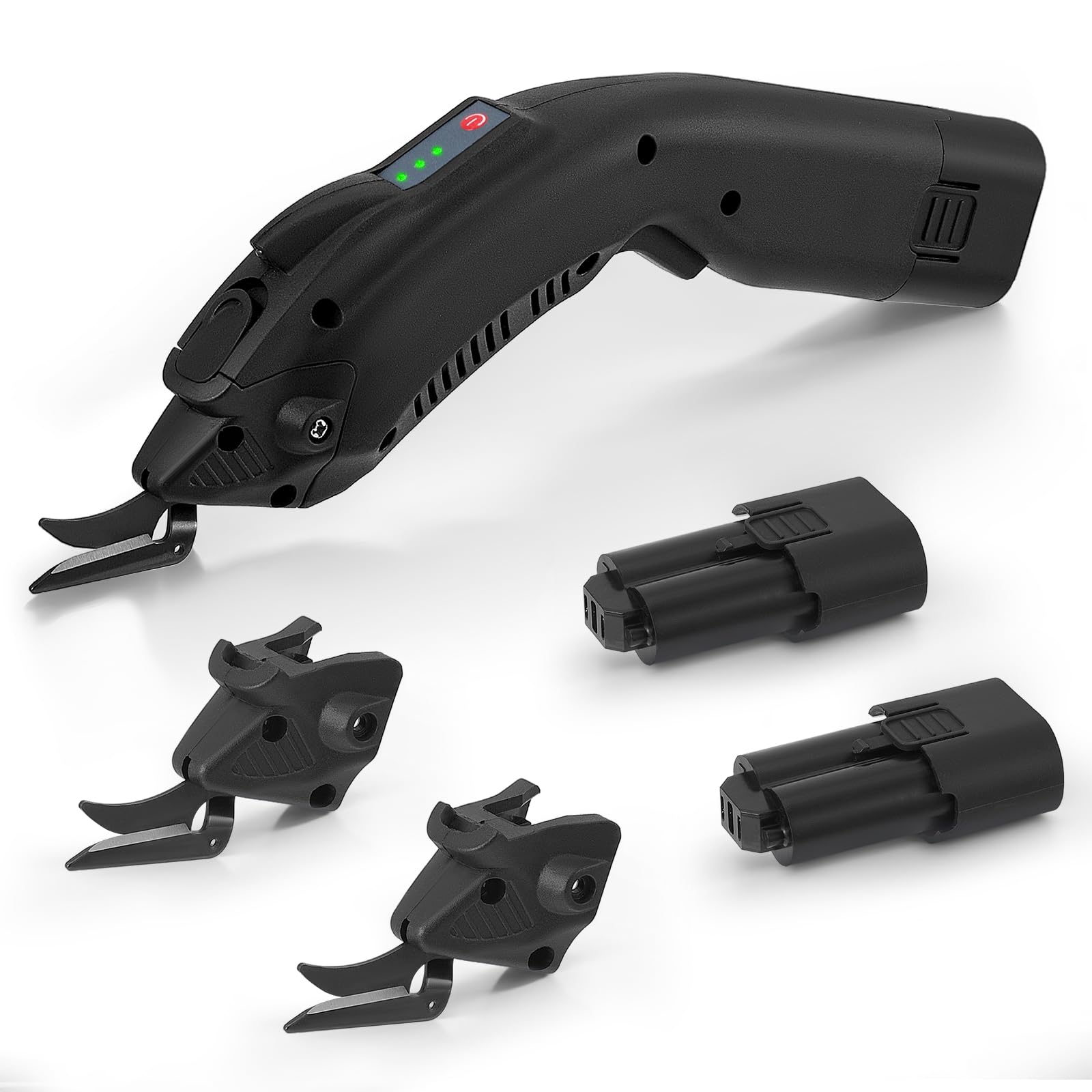 forbice elettrica per tessuti 2pcs 2500mAh batteria ricaricabile 6,000RPM con 2 lame di ricambio forbici elettriche per tappeti, pelle, cartone ufficio a casa...