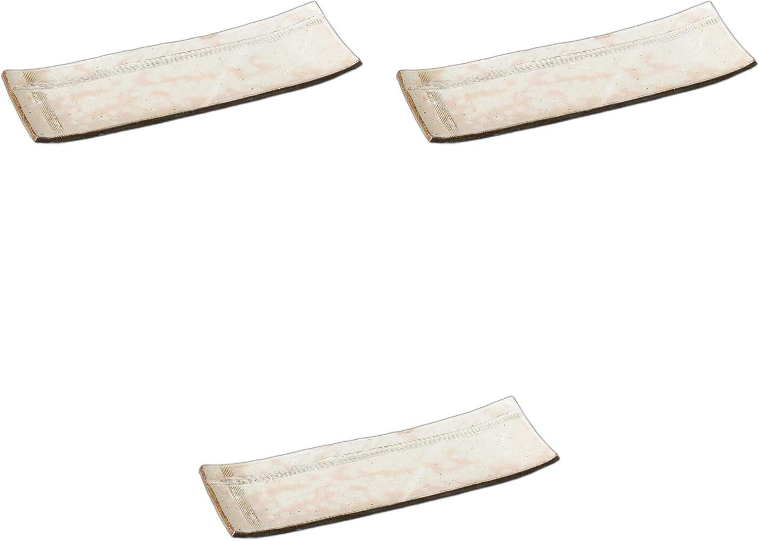 セトモノホンポ(Setomonohonpo) 3個セット 粉引櫛目長角皿 [ 31.5&times;11&times;1.5cm ] | 長皿陶磁器