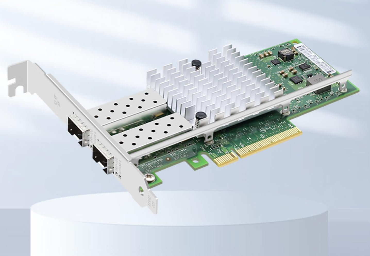 Elfcam® - 10Gb PCIE Scheda di Rete per Intel X520-DA2/ X520-SR2-82599ES Chip, Dual Porte SFP+, 10Gbit PCI Express x8 LAN Adapter, 10Gb NIC per Windows Server, Win8, 10, Linux