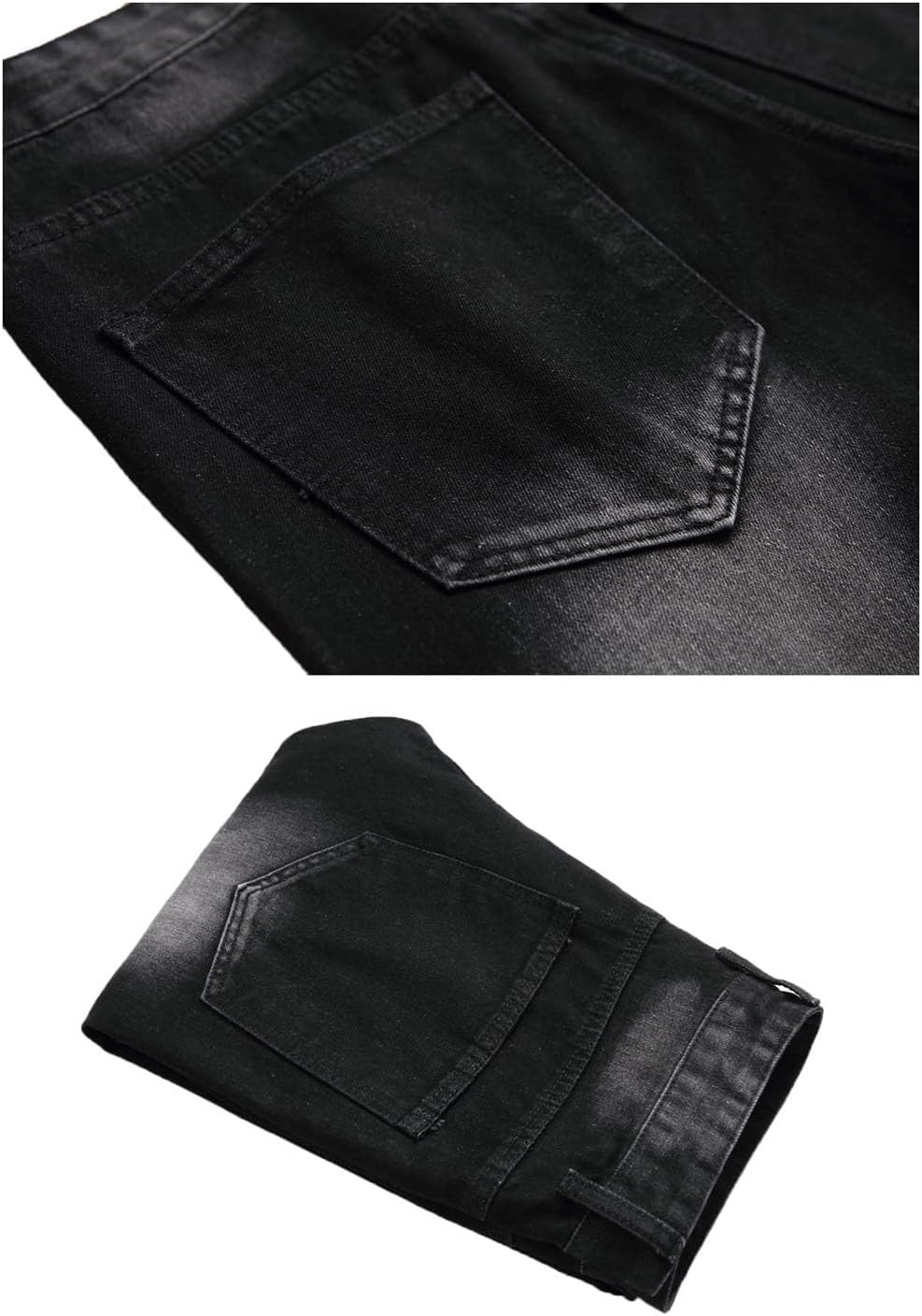 LZLER Mens Ripped Jeans Distressed Destroyed Slim Fit Straight Jeans for Men Fashion Comfort Denim Pants with Holes
