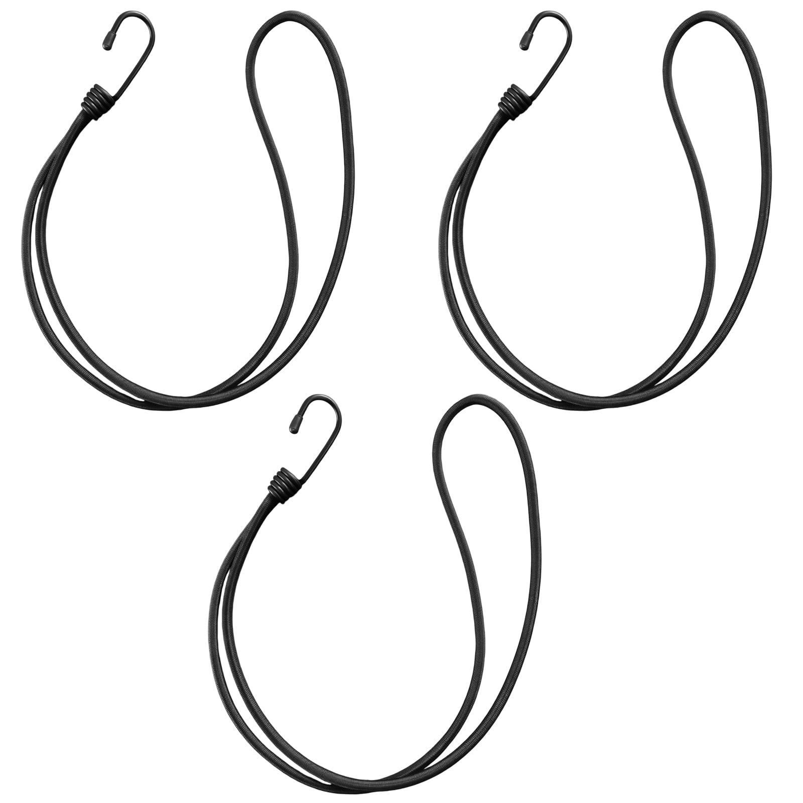 3 Pcs Wheelie Bin Lock,QIANSSE Heavy Duty Bungee Cord Straps with Hooks Secure Bins from Overflow Wind Black Bungee Cords for Wheelie Bins