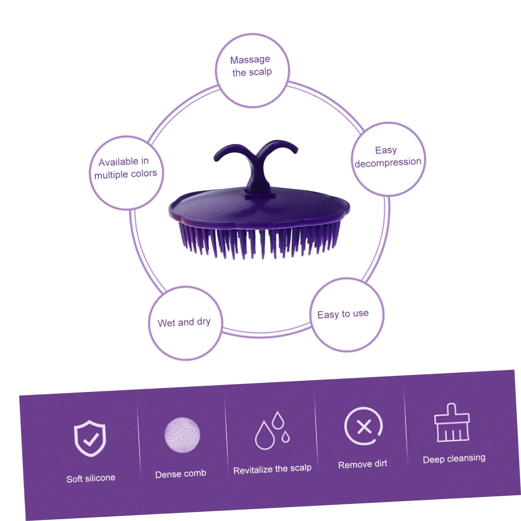 ORFOFE Cepillo Masajeador para Cuero Cabelludo y Cabello Ligero de Plástico Diseño Ergonómico, Adecuado para Lavado y Viaje, Paquete de 12 Unidades Color Aleatorio