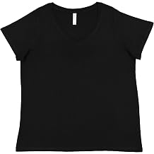 LAT Ladies Curvy Fine Jersey V-Neck Tee for Plus Size Full Figure Women Sizes up to 4X